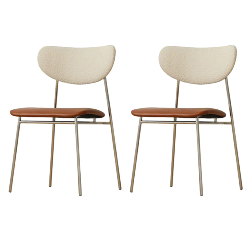 Chaise de salle à manger de cuisine contemporaine Open Back Metal Fide Side