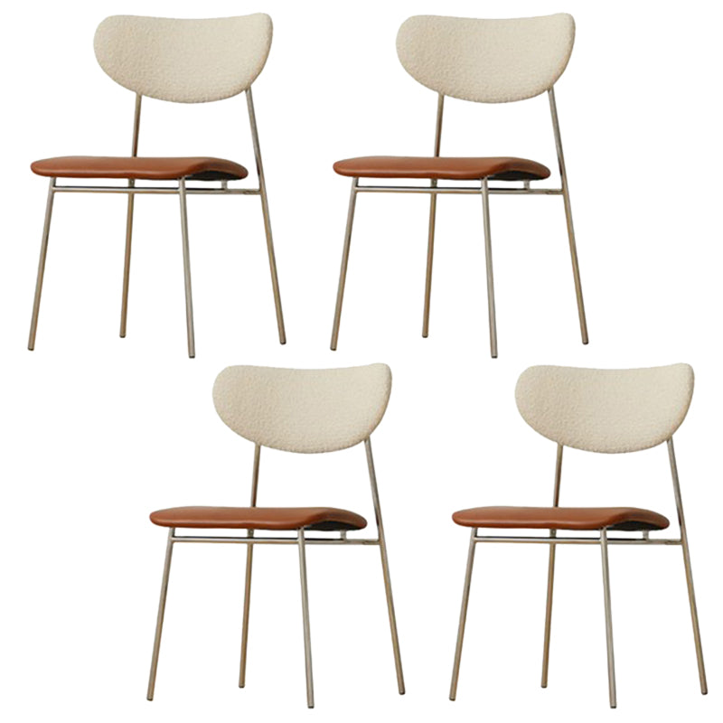 Chaise de salle à manger de cuisine contemporaine Open Back Metal Fide Side