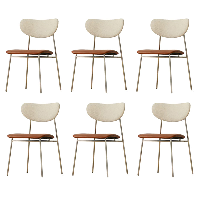 Chaise de salle à manger de cuisine contemporaine Open Back Metal Fide Side