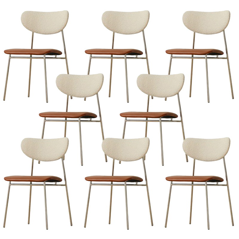 Chaise de salle à manger de cuisine contemporaine Open Back Metal Fide Side