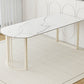 Contemporary Dining Room Dinner Table 4 Legs Stone Dining Table White Without Chairs Clearhalo 'Dining Tables & Seating' 'Dining Tables' 'dining_table' 'furn' 'furn_dining_table' 'Furniture' 'Kitchen & Dining Furniture' 7076602