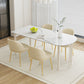 Contemporary Dining Room Dinner Table 4 Legs Stone Dining Table Clearhalo 'Dining Tables & Seating' 'Dining Tables' 'dining_table' 'furn' 'furn_dining_table' 'Furniture' 'Kitchen & Dining Furniture' 7076605
