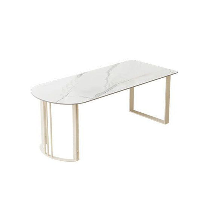 Contemporary Dining Room Dinner Table 4 Legs Stone Dining Table Clearhalo 'Dining Tables & Seating' 'Dining Tables' 'dining_table' 'furn' 'furn_dining_table' 'Furniture' 'Kitchen & Dining Furniture' 7076607