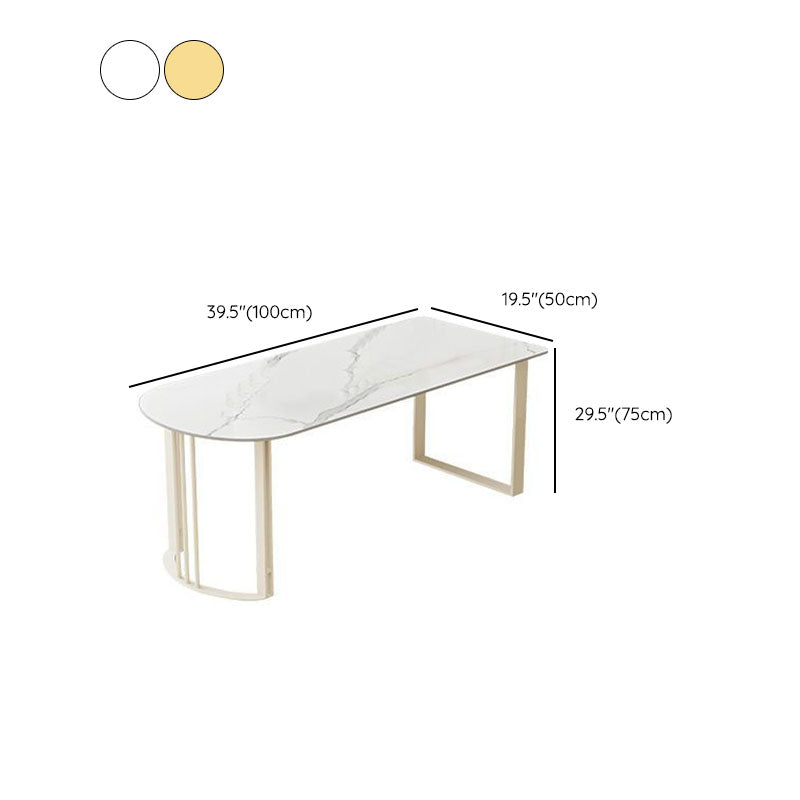 Contemporary Dining Room Dinner Table 4 Legs Stone Dining Table Clearhalo 'Dining Tables & Seating' 'Dining Tables' 'dining_table' 'furn' 'furn_dining_table' 'Furniture' 'Kitchen & Dining Furniture' 7076613