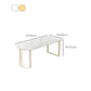 Contemporary Dining Room Dinner Table 4 Legs Stone Dining Table Clearhalo 'Dining Tables & Seating' 'Dining Tables' 'dining_table' 'furn' 'furn_dining_table' 'Furniture' 'Kitchen & Dining Furniture' 7076616