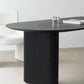 Modern Oval Dining Table Black Wooden Dinner Table for Dining Room