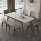 Modern 1/4/5/7 Pieces Dining Room Table Rectangle Stone Furniture in White Clearhalo 'Dining Room Sets' 'Dining Tables & Seating' 'dining_room_set' 'furn' 'furn_dining_room_set' 'Furniture' 'Kitchen & Dining Furniture' 7076645