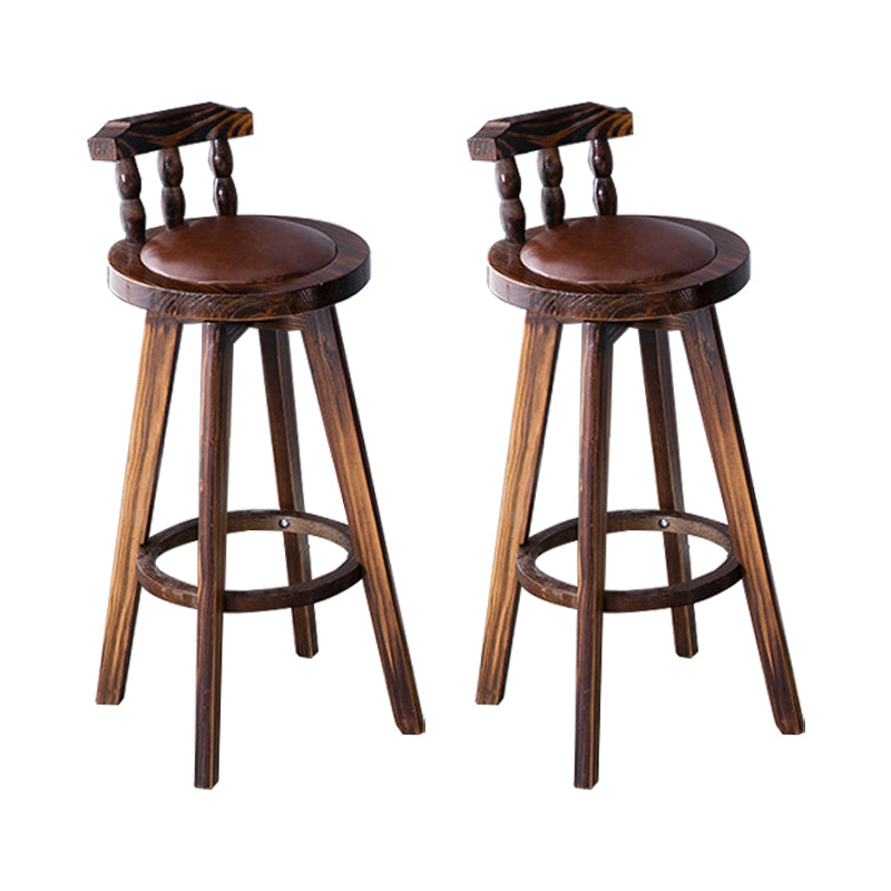Solid Wood Pub Dining Set Contemporary 1/2/3 Pieces Table and Stool Set Chair(s) Dark Brown 2 Piece Set Clearhalo 'Bar Furniture' 'furn' 'furn_home_bar_bar_sets' 'Furniture' 'Home Bars & Bar Sets' 'home_bar_bar_sets' 'Kitchen & Dining Furniture' 7076732