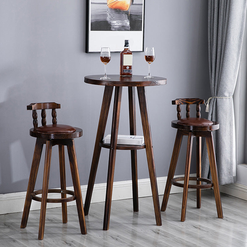 Solid Wood Pub Dining Set Contemporary 1/2/3 Pieces Table and Stool Set Clearhalo 'Bar Furniture' 'furn' 'furn_home_bar_bar_sets' 'Furniture' 'Home Bars & Bar Sets' 'home_bar_bar_sets' 'Kitchen & Dining Furniture' 7076733