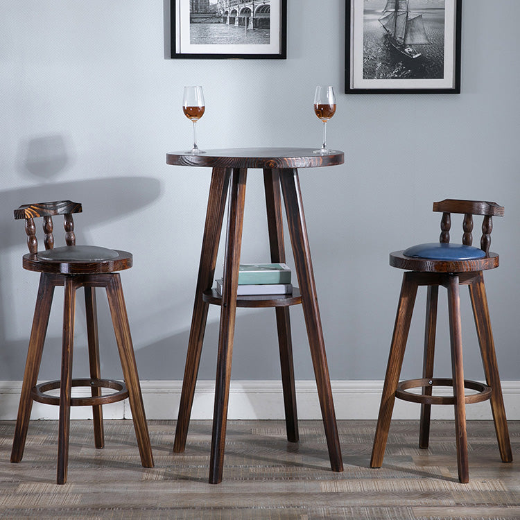 Solid Wood Pub Dining Set Contemporary 1/2/3 Pieces Table and Stool Set Clearhalo 'Bar Furniture' 'furn' 'furn_home_bar_bar_sets' 'Furniture' 'Home Bars & Bar Sets' 'home_bar_bar_sets' 'Kitchen & Dining Furniture' 7076735