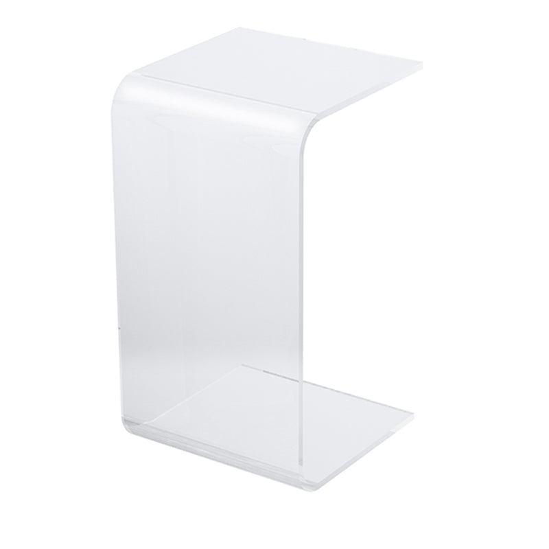 Acrylic Sofa Side Accent Table C-Shape Contemporary Corner Table for Living Room