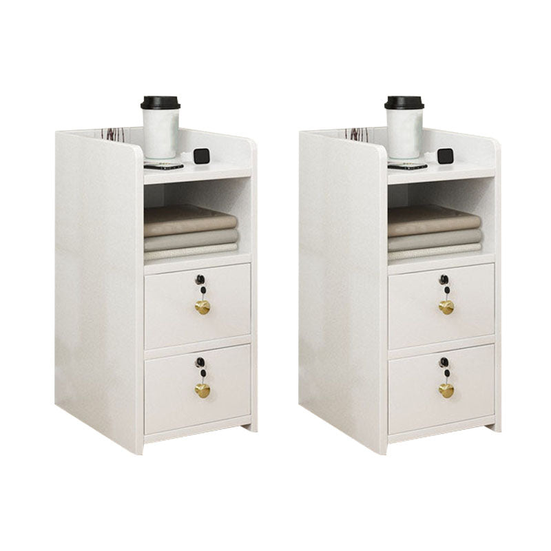 Moderne offene Aufbewahrungsbett -Nachttischschubladen enthalten Gummiholz ​​Nachttisch für Schlafzimmer