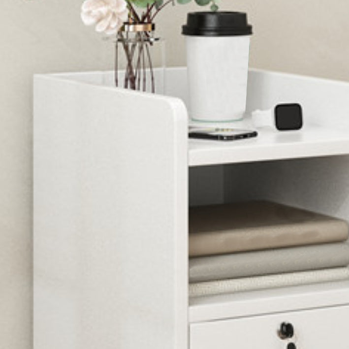 Moderne offene Aufbewahrungsbett -Nachttischschubladen enthalten Gummiholz ​​Nachttisch für Schlafzimmer