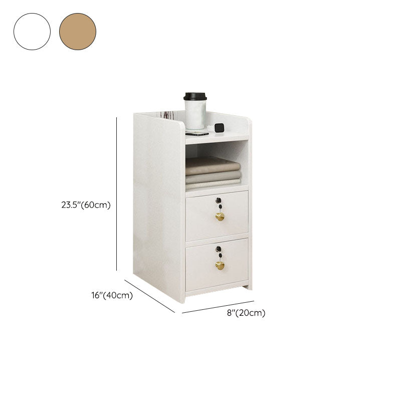 Moderne offene Aufbewahrungsbett -Nachttischschubladen enthalten Gummiholz ​​Nachttisch für Schlafzimmer