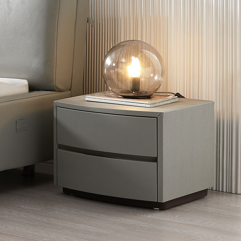 Modern Accent Table Nightstand Leather Bedside Cabinet for Bedroom Gray Blue 1 Piece Clearhalo 'Bedroom Furniture' 'furn' 'furn_night_stand' 'Furniture' 'night_stand' 'Nightstands' 7077949