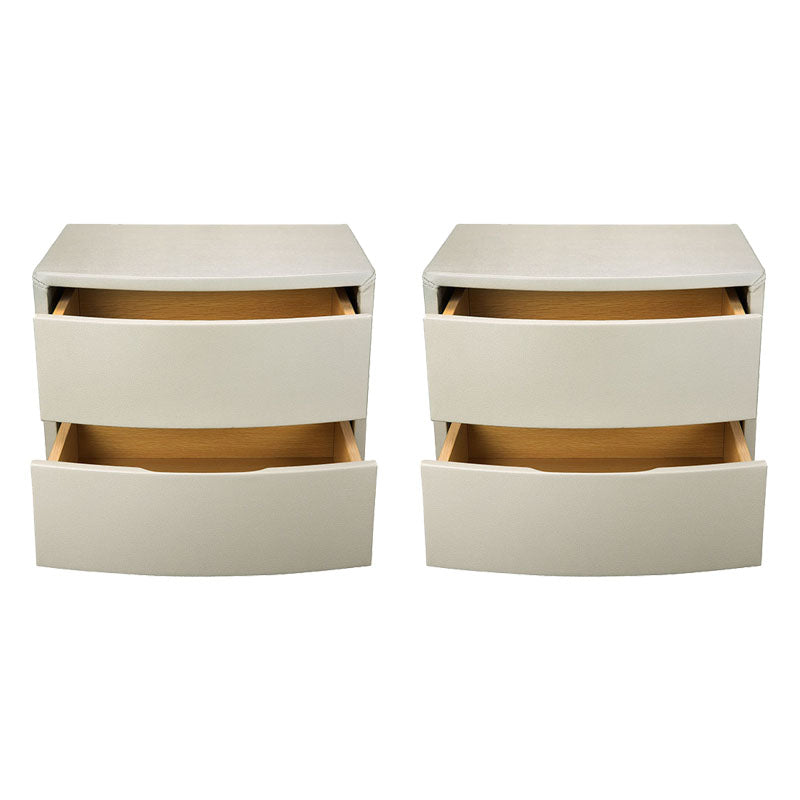 Modern Accent Table Nightstand Leather Bedside Cabinet for Bedroom Beige 2 Piece Set Clearhalo 'Bedroom Furniture' 'furn' 'furn_night_stand' 'Furniture' 'night_stand' 'Nightstands' 7077960
