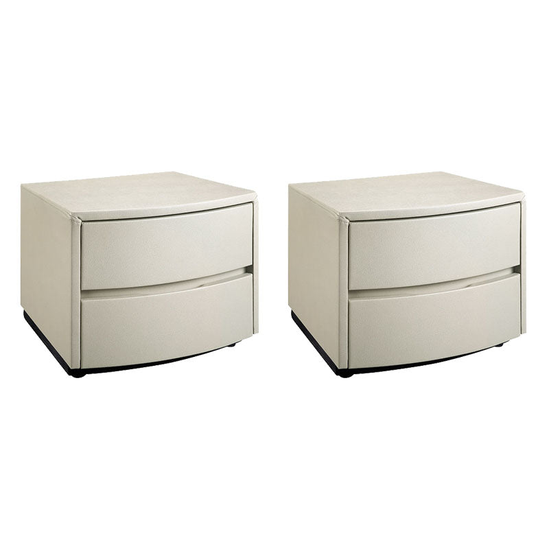 Modern Accent Table Nightstand Leather Bedside Cabinet for Bedroom Apricot 2 Piece Set Clearhalo 'Bedroom Furniture' 'furn' 'furn_night_stand' 'Furniture' 'night_stand' 'Nightstands' 7077962