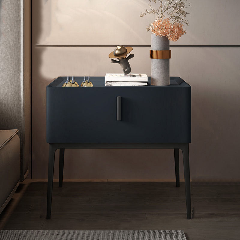 木製のアクセントテーブルナイトスタンドモダンなベッドサイドキャビネットの引き出し付き