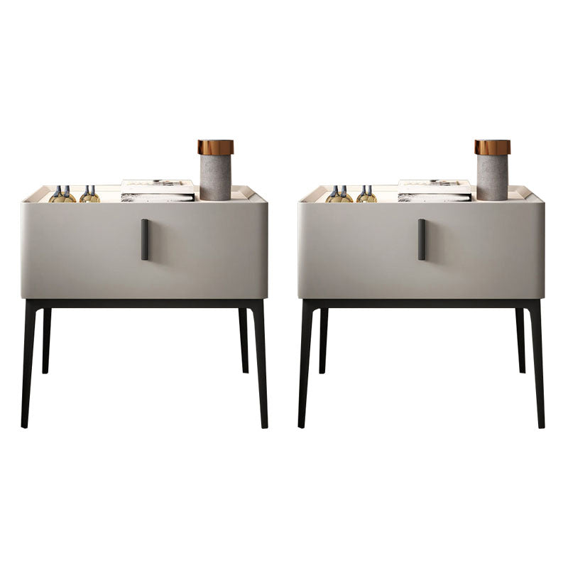 木製のアクセントテーブルナイトスタンドモダンなベッドサイドキャビネットの引き出し付き