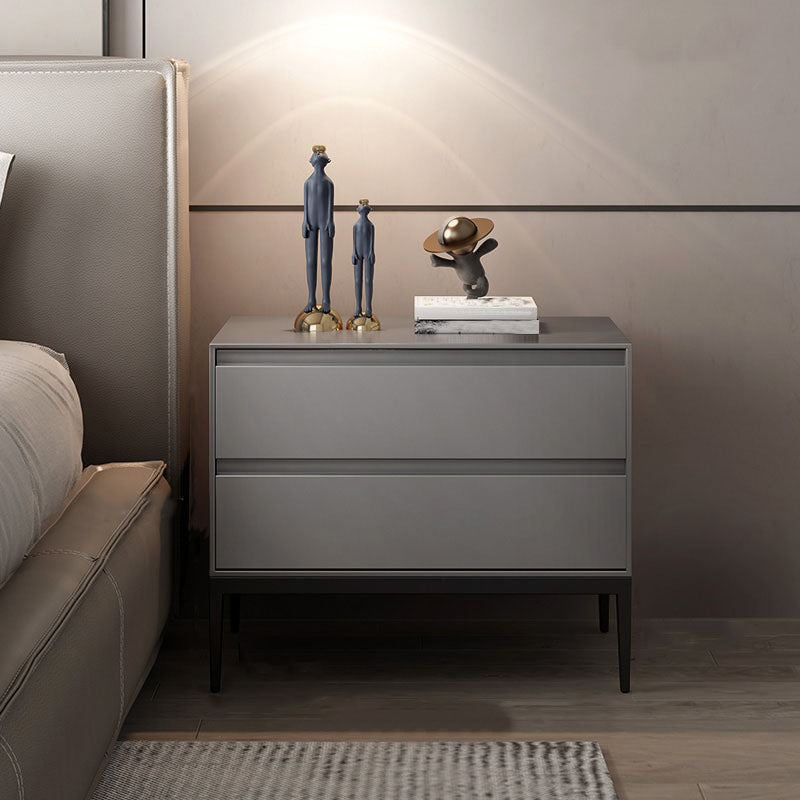 Modern Accent Table Nightstand Faux Wood Bedside Cabinet for Bedroom Light Gray 1 Piece Clearhalo 'Bedroom Furniture' 'furn' 'furn_night_stand' 'Furniture' 'night_stand' 'Nightstands' 7078022