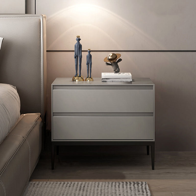 Modern Accent Table Nightstand Faux Wood Bedside Cabinet for Bedroom Cream Gray 1 Piece Clearhalo 'Bedroom Furniture' 'furn' 'furn_night_stand' 'Furniture' 'night_stand' 'Nightstands' 7078023
