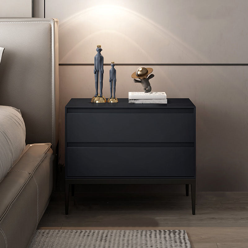 Modern Accent Table Nightstand Faux Wood Bedside Cabinet for Bedroom Dark Gray 1 Piece Clearhalo 'Bedroom Furniture' 'furn' 'furn_night_stand' 'Furniture' 'night_stand' 'Nightstands' 7078025