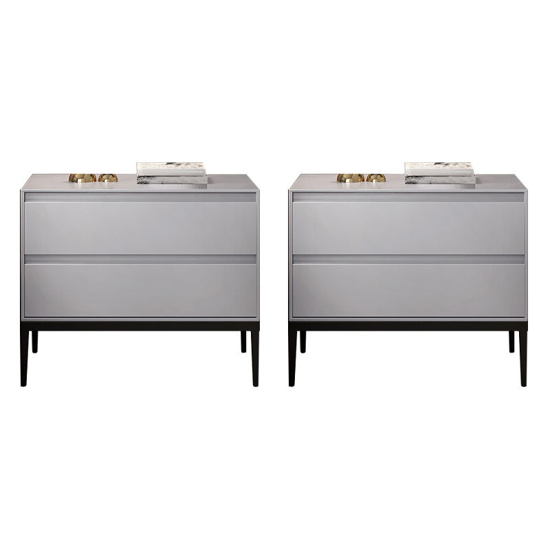 Modern Accent Table Nightstand Faux Wood Bedside Cabinet for Bedroom White 2 Piece Set Clearhalo 'Bedroom Furniture' 'furn' 'furn_night_stand' 'Furniture' 'night_stand' 'Nightstands' 7078035