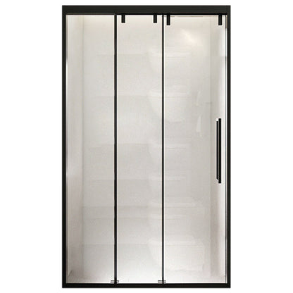 Full Frame One-shaped Tempered Glass Shower Door, Triple Linkage Shower Door Left Clearhalo 'Bathroom Remodel & Bathroom Fixtures' 'Home Improvement' 'home_improvement' 'home_improvement_shower_tub_doors' 'Shower and Tub Doors' 'shower_tub_doors' 'Showers & Bathtubs' 7081145