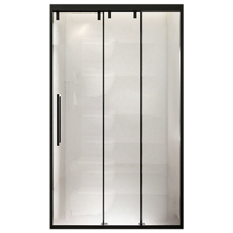 Full Frame One-shaped Tempered Glass Shower Door, Triple Linkage Shower Door Right Clearhalo 'Bathroom Remodel & Bathroom Fixtures' 'Home Improvement' 'home_improvement' 'home_improvement_shower_tub_doors' 'Shower and Tub Doors' 'shower_tub_doors' 'Showers & Bathtubs' 7081149