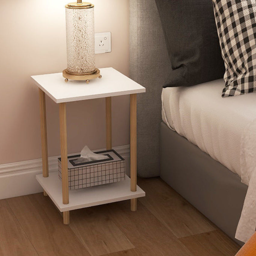 Modern houten bed nachtkastje open opberg nachttafel voor slaapkamer