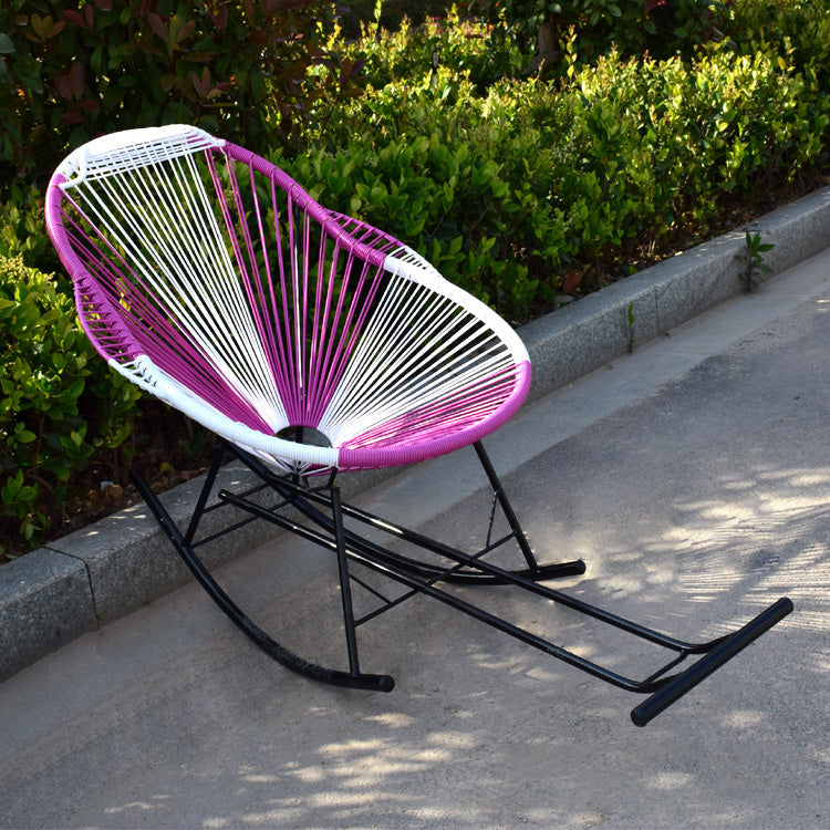 Silla de mecedora de estilo moderno Ratán de ratán al aire libre para ocio
