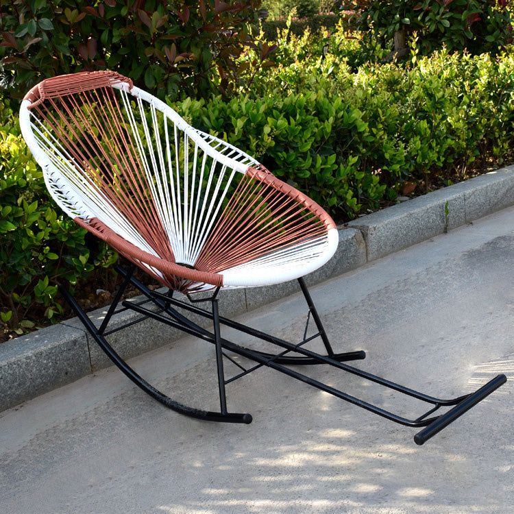 Silla de mecedora de estilo moderno Ratán de ratán al aire libre para ocio