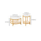 Tropical Coffee Table Glass 4 Legs Storage Round Coffee Cocktail Table Clearhalo 'Coffee & Accent Tables' 'Coffee Tables' 'coffee_tables' 'furn' 'furn_coffee_tables' 'Furniture' 'Living Room Furniture' 7081731