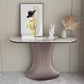 16 Inch Wide Accent Table Modern Style Stone Half Moon Console Table for Hall