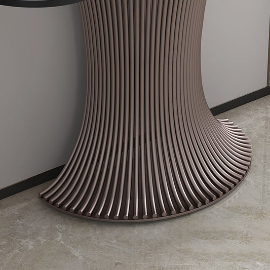 16 Inch Wide Accent Table Modern Style Stone Half Moon Console Table for Hall