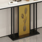 12 inch Wide Glam Accent Table Rectangle Shape Stone Console Table for Hall