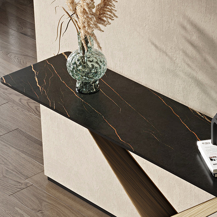 16 inch Wide Modern Console Table Rectangle Stone Sofa Console Table Clearhalo 'Console Tables' 'console_tables' 'Entry & Mudroom Furniture' 'furn' 'furn_console_tables' 'Furniture' 7081898