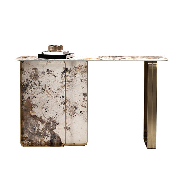 16 inch Wide Glam Console Table Rectangle Stone Sofa Console Table