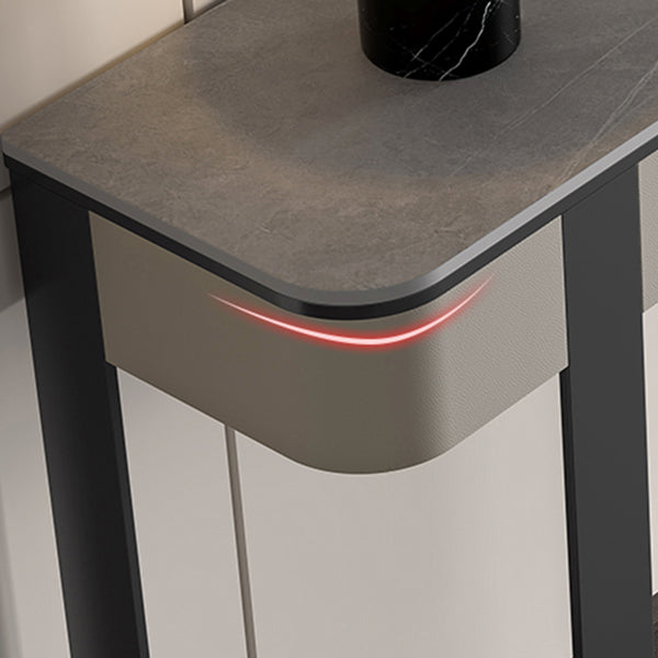 Tavolo da console glam largo 14 pollici tavolo di accento in marmo mela luna