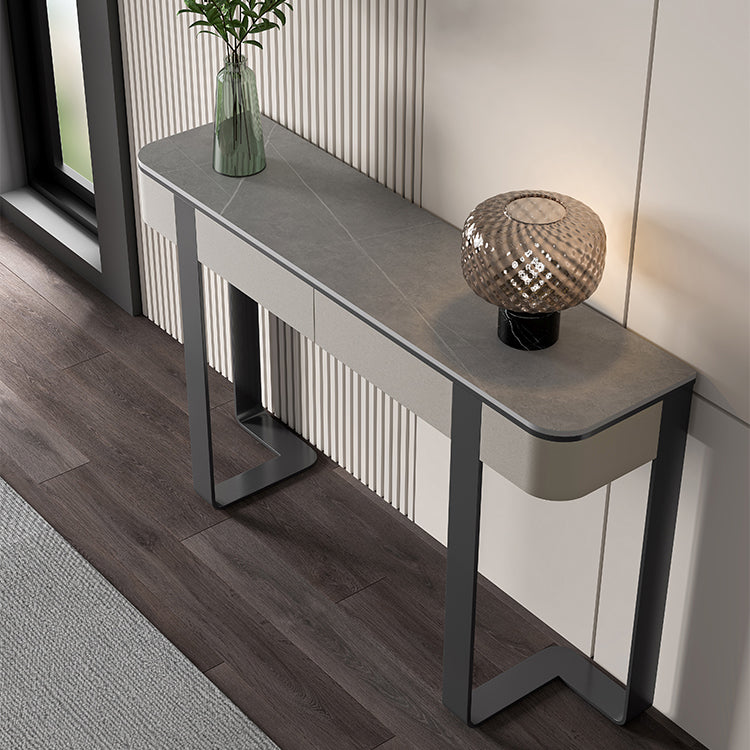 Tavolo da console glam largo 14 pollici tavolo di accento in marmo mela luna