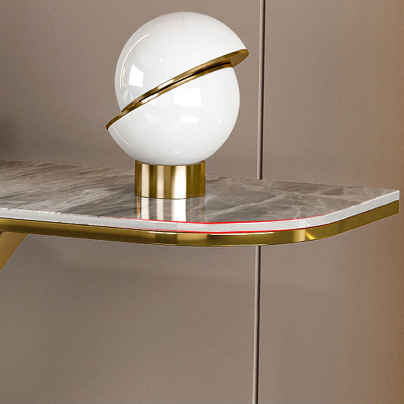 12 Inch Wide Glam Accent Table Half Moon Metal Console Table for Hall