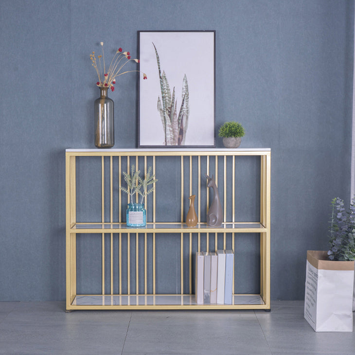 12 Inch Wide Glam Console Table Rectangle Stone Sofa Console Table