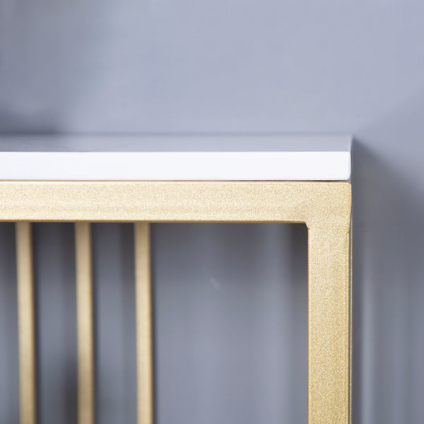 12 Inch Wide Glam Console Table Rectangle Stone Sofa Console Table