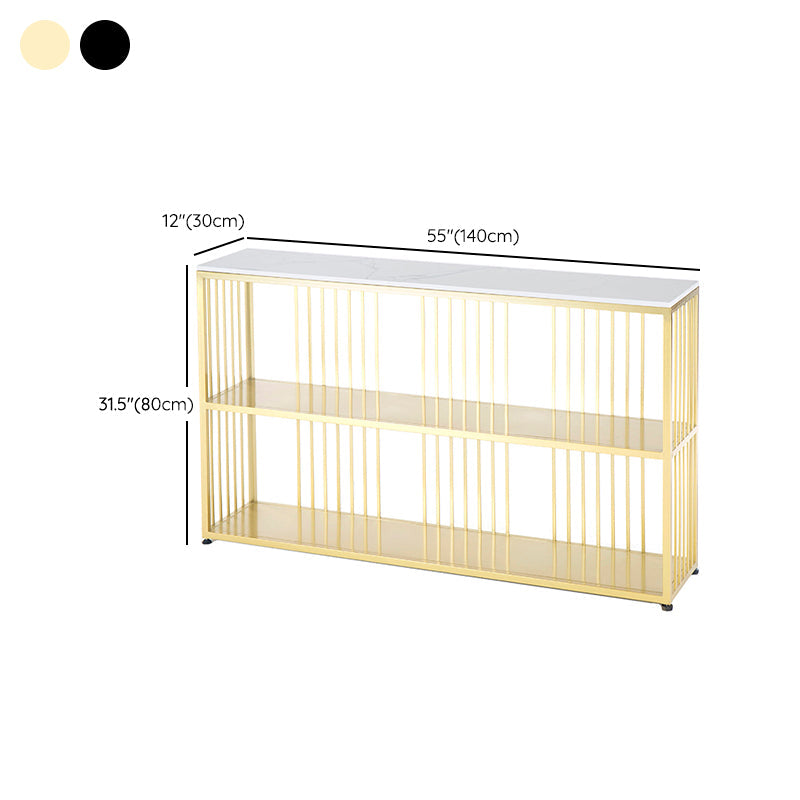 12 Inch Wide Glam Console Table Rectangle Stone Sofa Console Table
