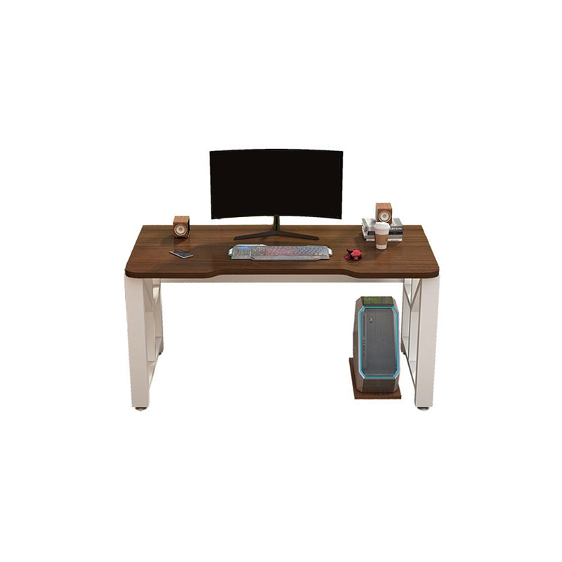 Modern Gaming Desk Antique Finish Wooden Writing Desk with Metal Legs Clearhalo 'furn' 'furn_office_desk' 'Furniture' 'Office Desks' 'Office Furniture' 'office_desk' 7082305