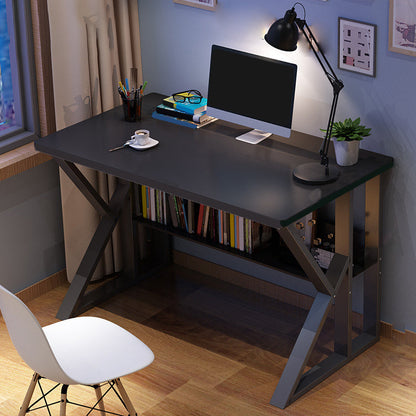 Rectangular Wooden Office Desk Antique Finish Modern Computer Desk Black Clearhalo 'furn' 'furn_office_desk' 'Furniture' 'Office Desks' 'Office Furniture' 'office_desk' 7082319