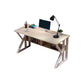Rectangular Wooden Office Desk Antique Finish Modern Computer Desk Natural Clearhalo 'furn' 'furn_office_desk' 'Furniture' 'Office Desks' 'Office Furniture' 'office_desk' 7082323