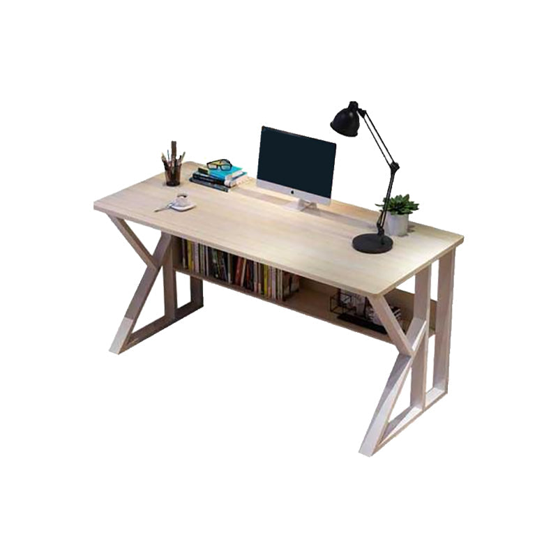 Rectangular Wooden Office Desk Antique Finish Modern Computer Desk Natural Clearhalo 'furn' 'furn_office_desk' 'Furniture' 'Office Desks' 'Office Furniture' 'office_desk' 7082323