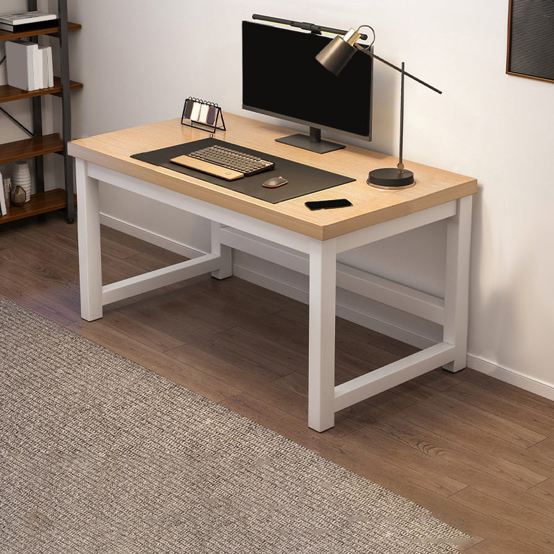 Wooden Industrial Gaming Desk Antique Finish Computer Desk with Metal Legs 31"L x 20"W x 29"H Natural Clearhalo 'furn' 'furn_office_desk' 'Furniture' 'Office Desks' 'Office Furniture' 'office_desk' 7082332