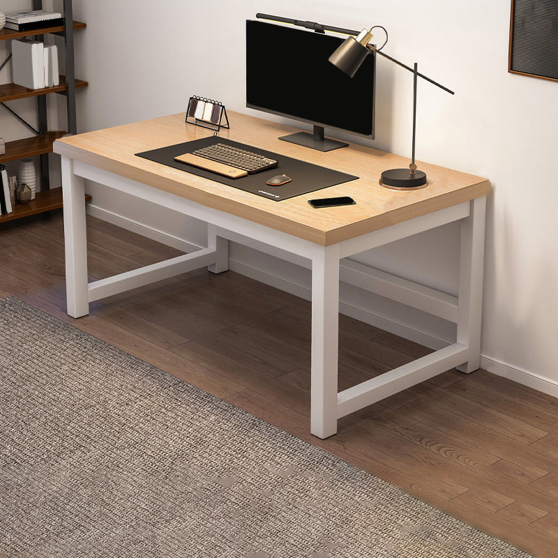 Wooden Industrial Gaming Desk Antique Finish Computer Desk with Metal Legs 47.2"L x 23.6"W x 29.1"H Natural Clearhalo 'furn' 'furn_office_desk' 'Furniture' 'Office Desks' 'Office Furniture' 'office_desk' 7082336